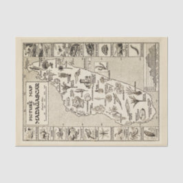Papel De Seda Mapa de imágenes antiguas de la isla Kraft de Mada