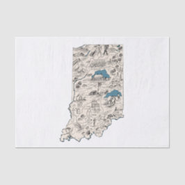 Papel De Seda Mapa de imágenes de la época de Indiana
