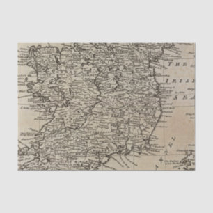 Papel De Seda Mapa de Irlanda