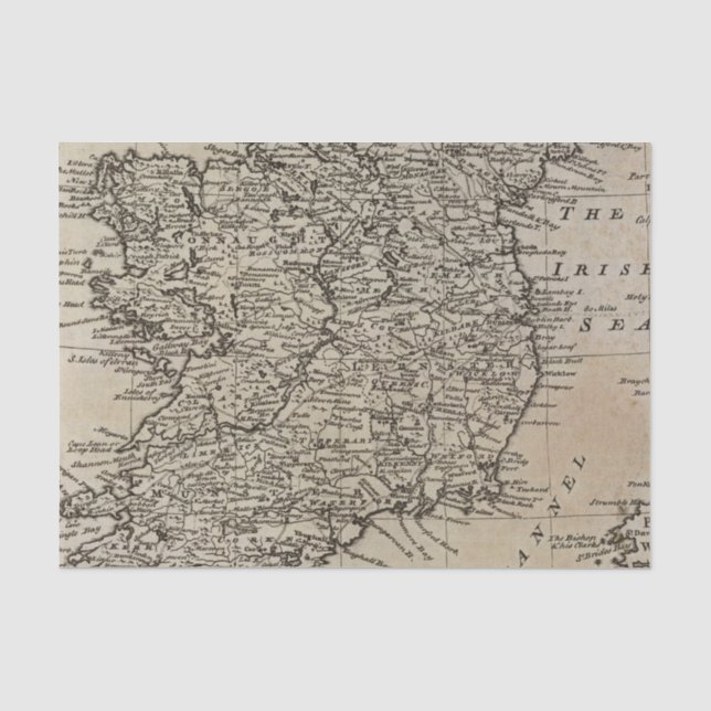 Papel De Seda Mapa de Irlanda (Anverso)