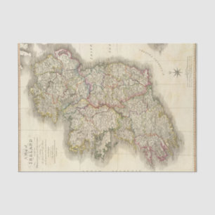 Papel De Seda Mapa de Irlanda