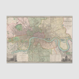 Papel De Seda Mapa de la época de Londres