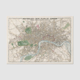 Papel De Seda Mapa de la Gran Ciudad de Londres de la vieja viej