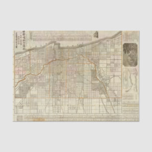 Papel De Seda Mapa de la guía de Blanchard de Chicago
