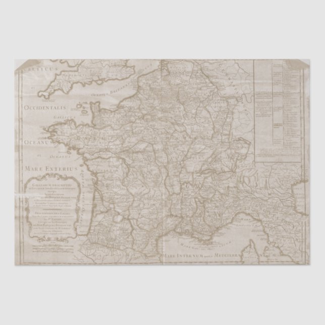 Papel De Seda Mapa de la página de dibujo de Francia (Anverso)