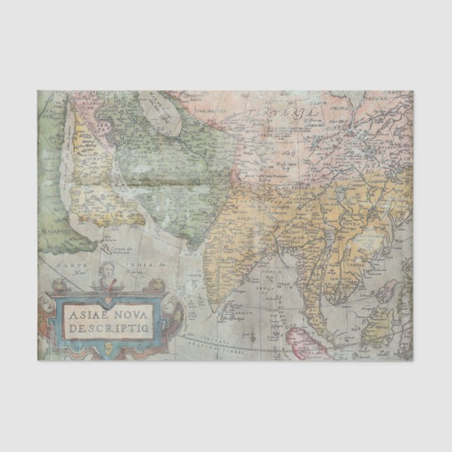 Papel De Seda Mapa de la vieja cosecha (Anverso)