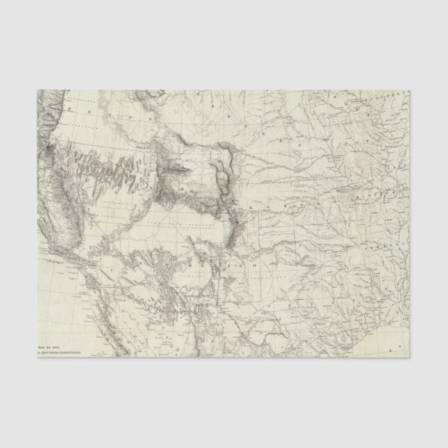 Papel De Seda Mapa de los Estados Unidos 4 (Anverso)