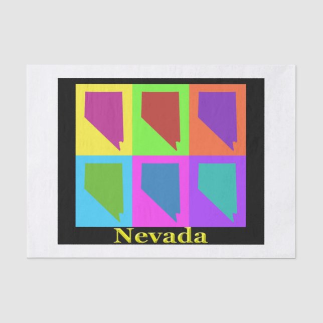 Papel De Seda Mapa de Nevada (Anverso)