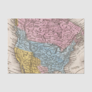Papel De Seda Mapa de Norteamérica 2