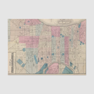 Papel De Seda Mapa de Philadelphia, Pennsylvania