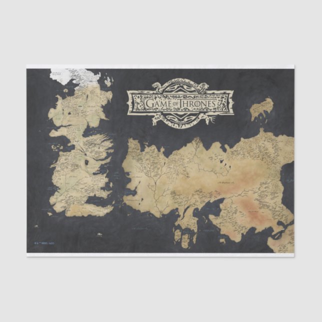 Papel De Seda Mapa de Westeros (Anverso)