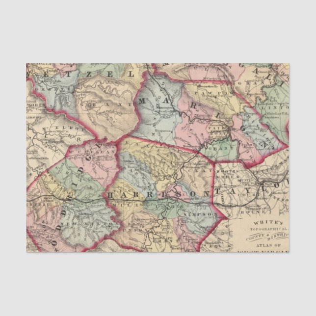 Papel De Seda Mapa de Winfield, Virginia Occidental (Anverso)