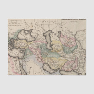 Papel De Seda Mapa del atlas de Asia