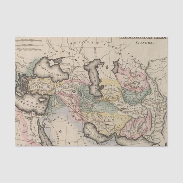 Papel De Seda Mapa del atlas de Asia (Anverso)
