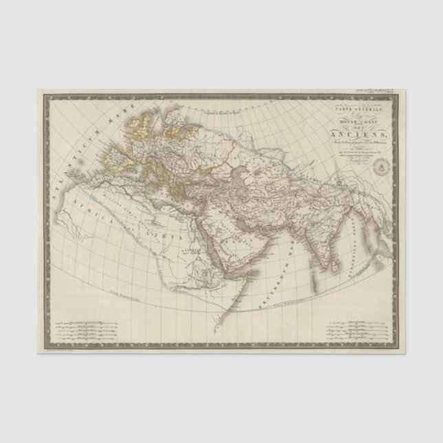 Papel De Seda Mapa del atlas de París (Anverso)