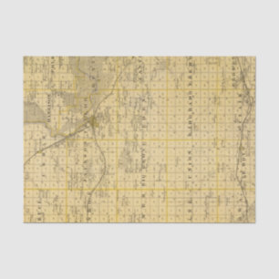 Papel De Seda Mapa del condado de Benton, estado de Iowa