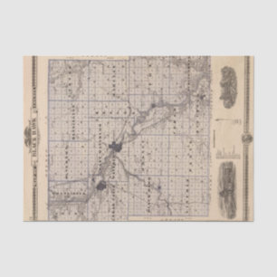 Papel De Seda Mapa del condado de Black Hawk, estado de Iowa