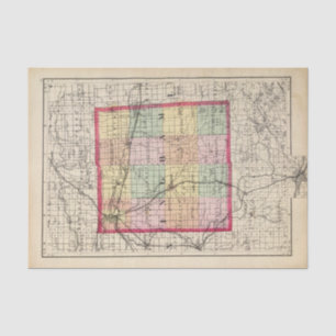 Papel De Seda Mapa del condado de Ingham, Michigan