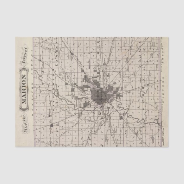 Papel De Seda Mapa del condado de Marion 2 (Anverso)