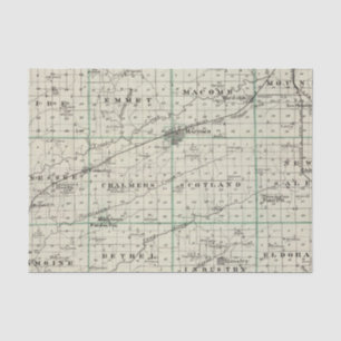 Papel De Seda Mapa del condado de McDonough, Rushville