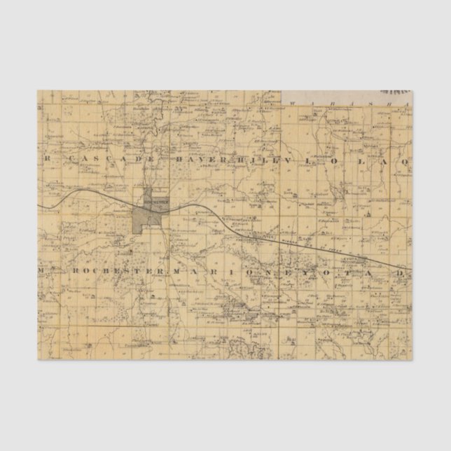 Papel De Seda Mapa del condado de Olmsted, Minnesota (Anverso)