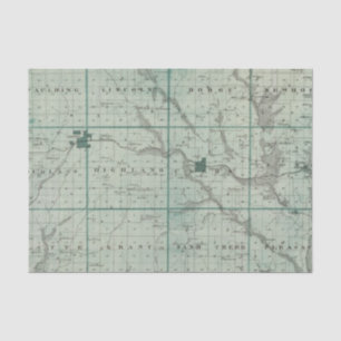 Papel De Seda Mapa del condado de Union, estado de Iowa