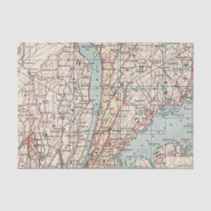 Papel De Seda Mapa del condado de Westchester, Nueva York