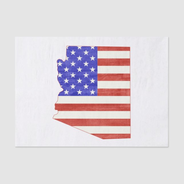 Papel De Seda Mapa del estado de la silueta de Arizona USA (Anverso)