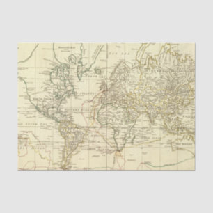 Papel De Seda Mapa del mundo 5