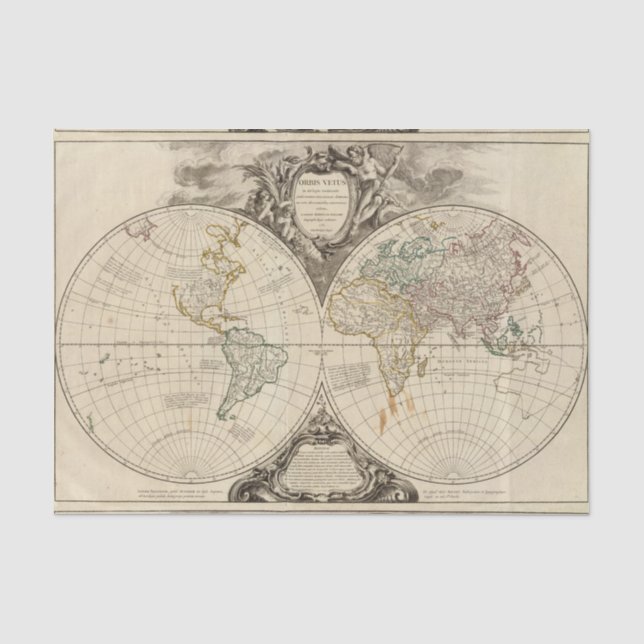 Papel De Seda Mapa del mundo 8 (Anverso)