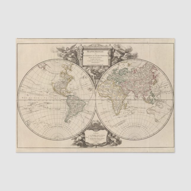 Papel De Seda Mapa del mundo 9 (Anverso)