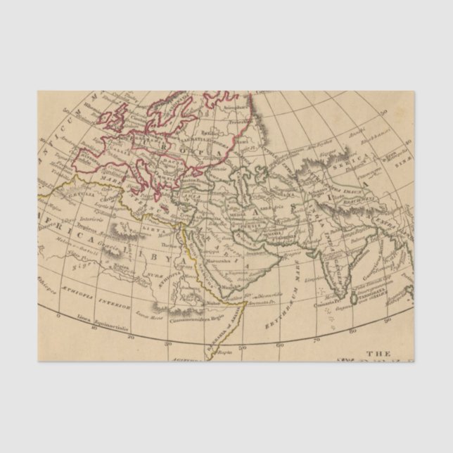 Papel De Seda Mapa del mundo clásico (Anverso)