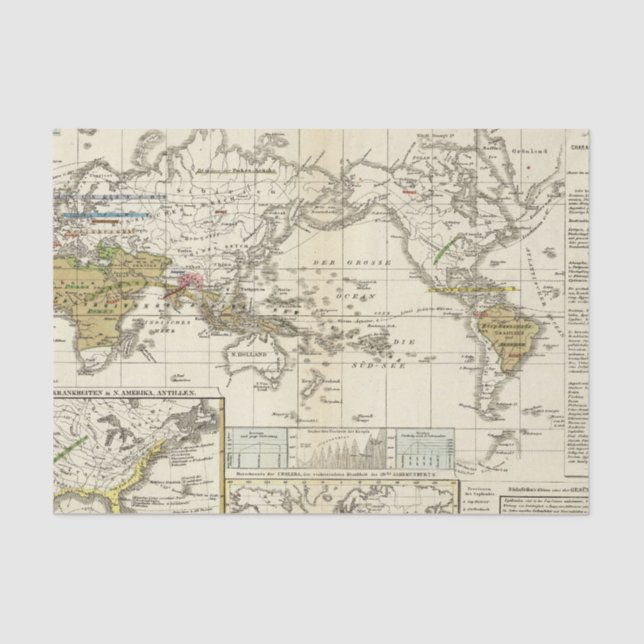 Papel De Seda Mapa del mundo de enfermedades (Anverso)