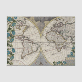 Papel De Seda Mapa del mundo de la cosecha de vintage