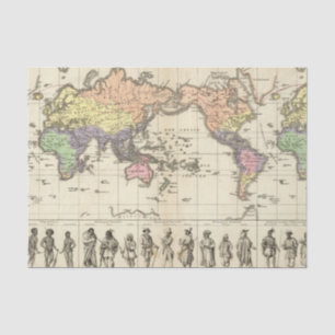 Papel De Seda Mapa del mundo de los estilos de la ropa