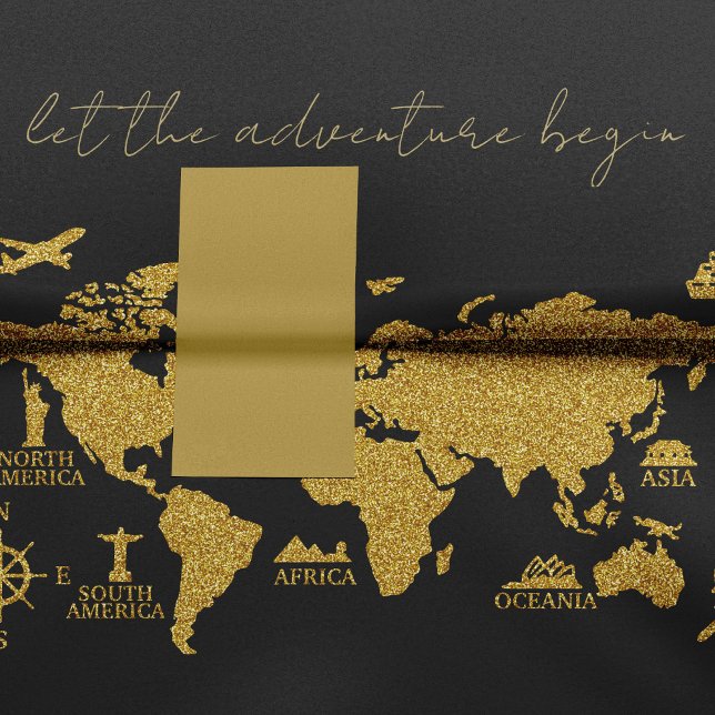 Papel De Seda Mapa del mundo del Purpurina de oro sobre aventura (Subido por el creador)