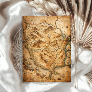 Papel De Seda Mapa del tesoro del oeste silvestre occidental ant