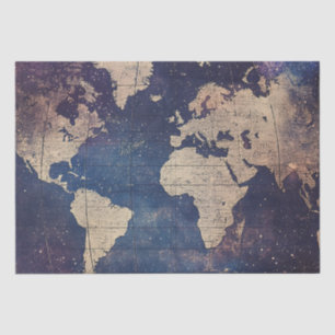 Papel De Seda Mapa estelar celestial púrpura del viejo mundo