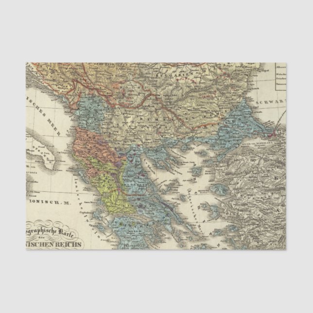 Papel De Seda Mapa etnográfico del imperio otomano (Anverso)