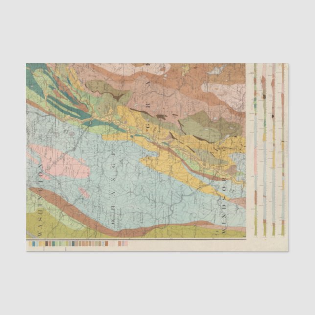 Papel De Seda Mapa geológico de New Hampshire 2 (Anverso)