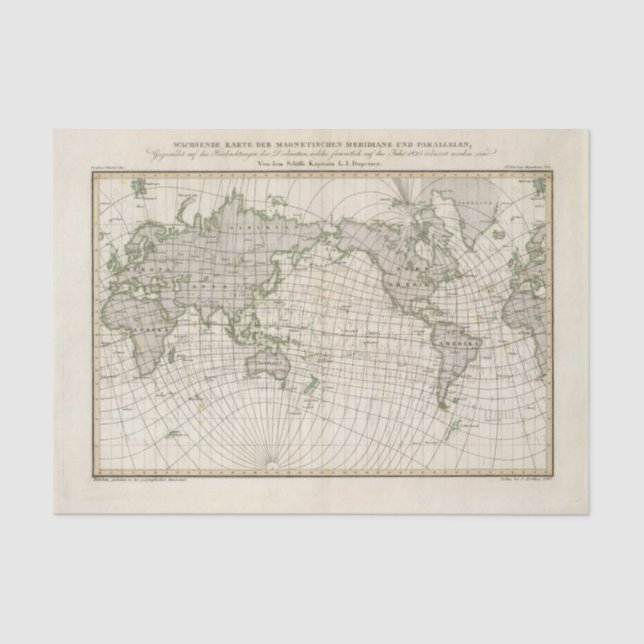 Papel De Seda Mapa magnético del mundo (Anverso)