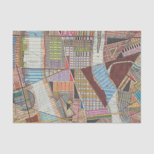 Papel De Seda Mapa moderno de Nueva York II (Anverso)