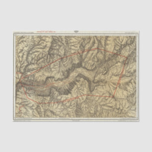 Papel De Seda Mapa topográfico del valle 2 de Yosemite