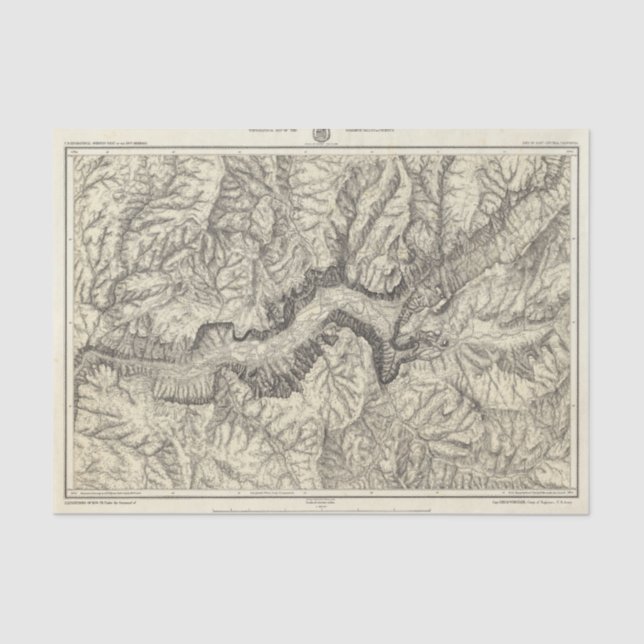 Papel De Seda Mapa topográfico del valle de Yosemite (Anverso)