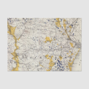 Papel De Seda Mapa topográfico y glacial de New Hampshire