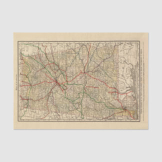 Papel De Seda Mapa vitícola del ferrocarril de Alabama (1888)