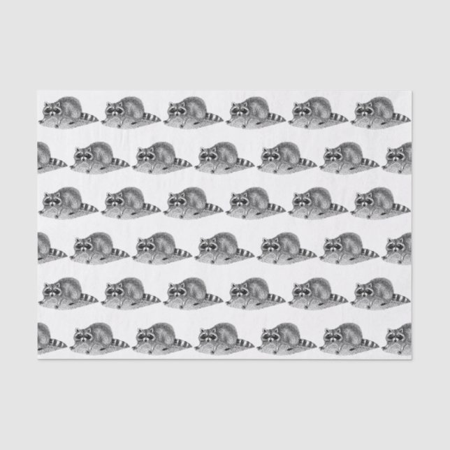 Papel De Seda Mapache Enmascarado Antiguo (Anverso)