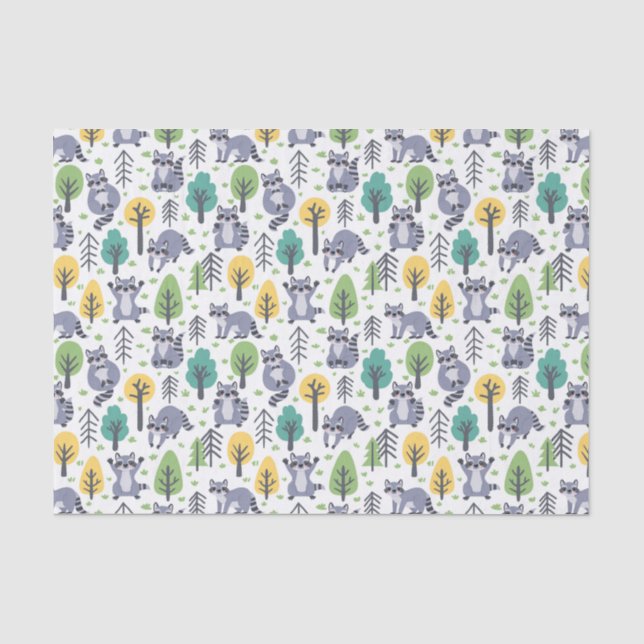 Papel De Seda Mapache Juguetón (Anverso)