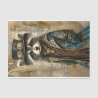 Papel De Seda Mapache Steampunk con Abrigo Retrato DS4R Decoupag