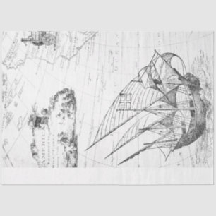 Papel De Seda Mapas de desgaste de vintage a gran escala para ar